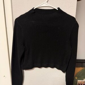 Wild Fable Black Ribbed Crop Top